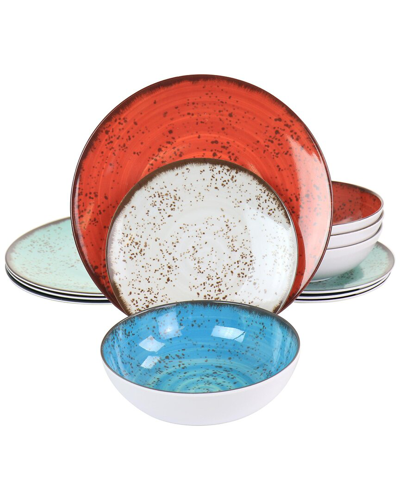 Elama Pryce 12pc Melamine Dinnerware Set