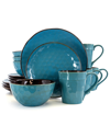 ELAMA ELAMA SEA GLASS 16PC 3-TIER STONEWARE DINNERWARE SET