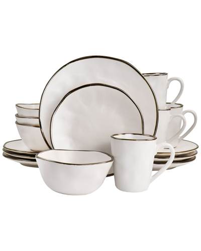 Elama Modern 16pc Stoneware Dinnerware Set
