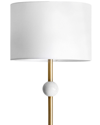 Nuloom 63in Marble Pearl Leora Metal Staff Floor Lamp