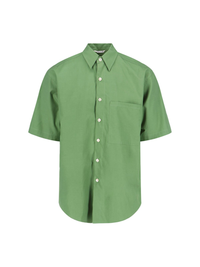 Auralee Twill Washed-cotton Oversized Shirt In Green