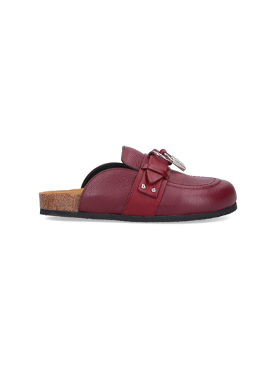 Jw Anderson 15mm Punk Leather Loafers In Red