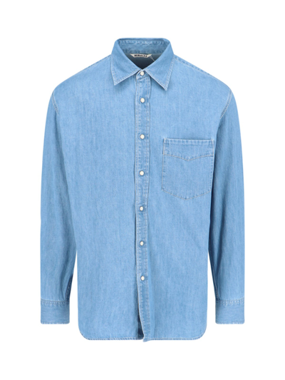 Auralee Denim Shirt In Blue