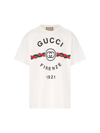 Gucci White Firenze 1921 Logo Cotton T-shirt In White