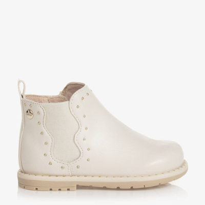 Mayoral Kids' Girls Ivory Studded Chelsea Boots In White