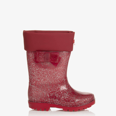Mayoral Kids' Girls Red Glitter Rain Boots