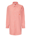 Etro Women Cotton Shirt With Frontal Logo Embroidery In Orange
