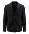 Off-white Strap Relax Black Virgin Wool Jacket In Black