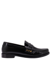 Saint Laurent Black Leather Loafer In Black