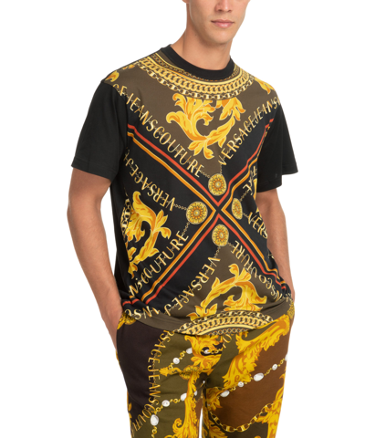 Versace Jeans Couture V-emblem Chain T-shirt In Black