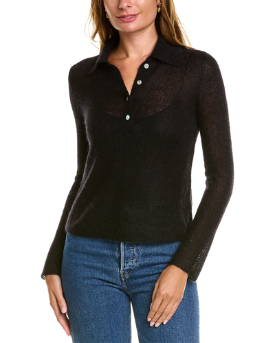 Vince Brushed Mohair-blend Sweater In Black