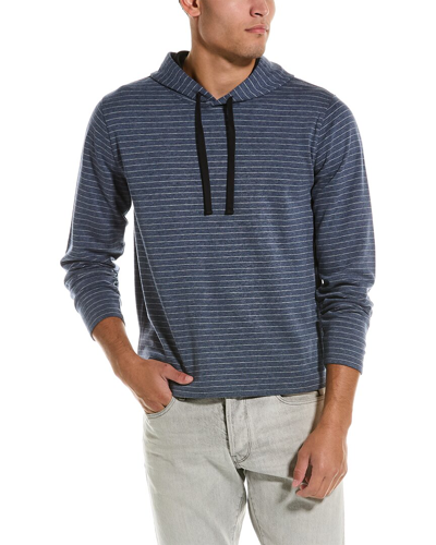 Vince Double Knit Stripe Hoodie In White