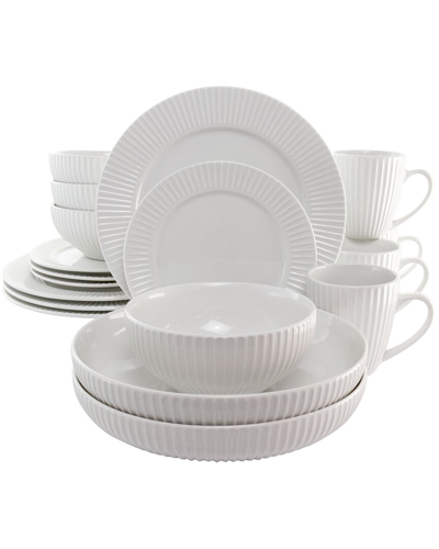 ELAMA ELAMA ELLE 18PC PORCELAIN DINNERWARE SET WITH 2 LARGE SERVING BOWLS
