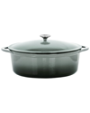 MEGACHEF MEGACHEF 7QT OVAL ENAMELED CAST IRON CASSEROLE