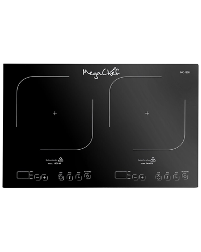 Megachef 1400 Watt Portable Dual Induction Cooktop In Black