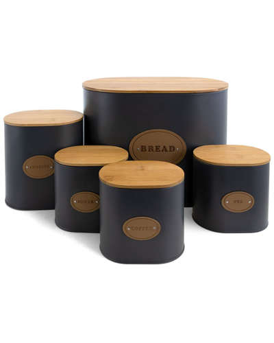Megachef 5pc Canister Set With Bamboo Lids