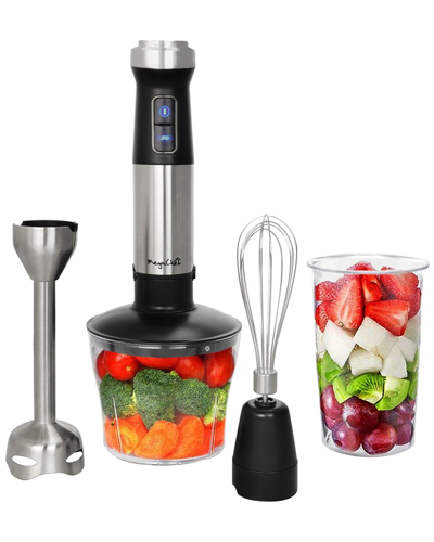 Megachef 4 In 1 Multipurpose Immersion Hand Blender With Speed Control And Accessories In Silver