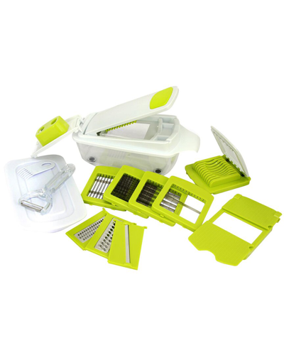 Megachef 8-in-1 Multi-use Slicer Dicer And Chopper With Interchangeable Blades, Vegetable And Fruit Peeler An In White