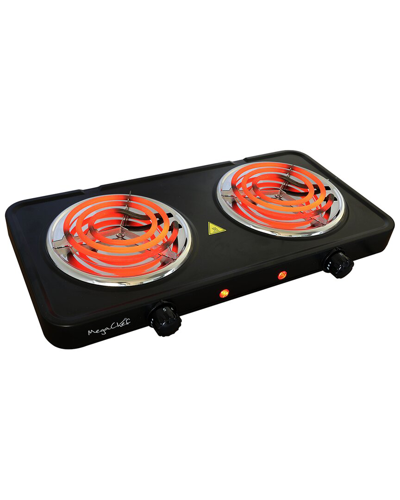 Megachef Electric Dual Coil Burner Cooktop Buffet Range In Black