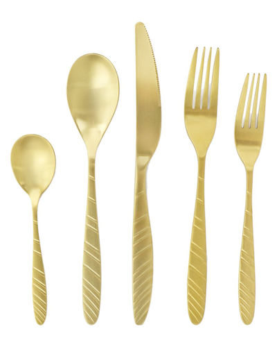 Megachef La Vague 20pc Flatware Set Gold Gold