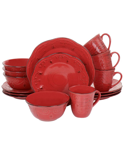 ELAMA ELAMA RUSTIC BIRCH 16PC STONEWARE DINNERWARE SET