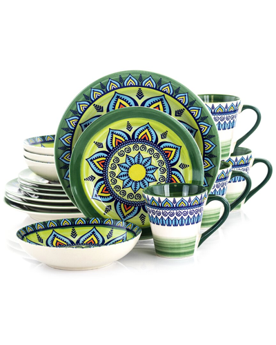 Elama Zen Mozaik 16pc 3-tier Stoneware Dinnerware Set