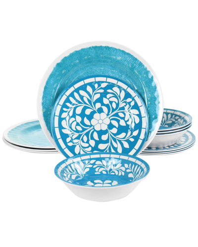ELAMA ELAMA TELLY 12PC MELAMINE DINNERWARE SET