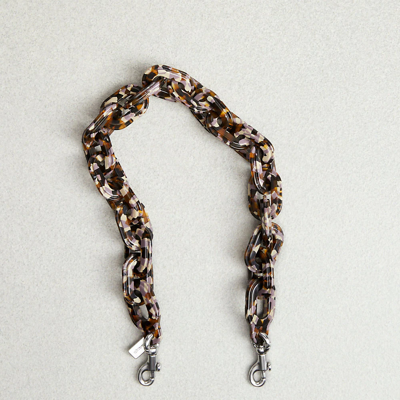 Coach Short Chain Strap In Brown/multi