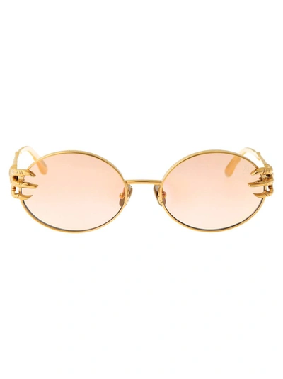 Anna-karin Karlsson Claw Adventure Gold-plated Titanium Oval Sunglasses In Pink