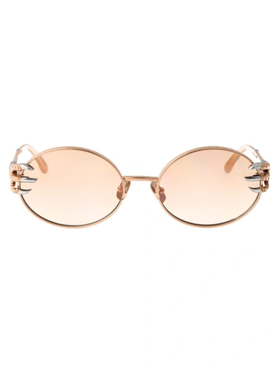 Anna-karin Karlsson Claw Adventure Gold-plated Titanium Oval Sunglasses In Rose Gold