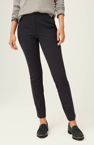 Jjill J.jill Pintucked Ponte Slim-leg Pants In Navy Blue Heather