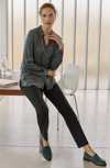 Jjill J.jill Ponte Welt-pockets Slim-leg Pants In Black