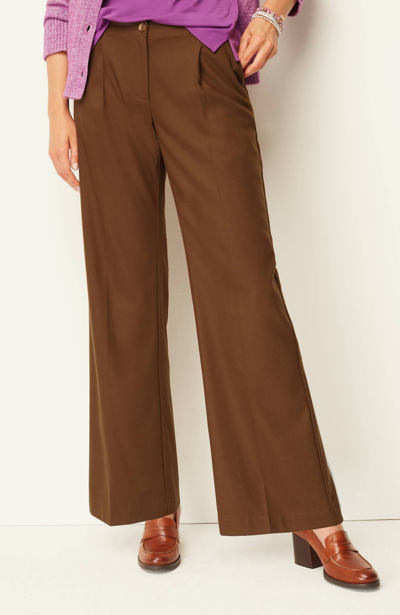 Jjill J.jill Pleated Wide-leg Pants In Chestnut