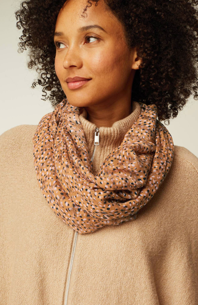 Jjill J.jill Abstract-leopard Infinity Scarf In Burnished Brass Lively Dots