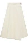 A.W.A.K.E. PLEATED COTTON-ORGANZA WRAP MIDI SKIRT