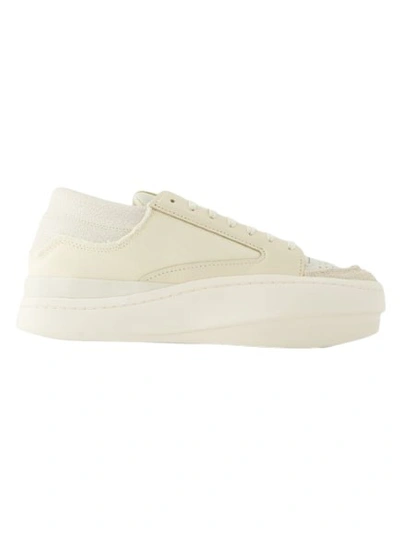 Y-3 LUX BBALL LOW SNEAKERS - LEATHER - WHITE