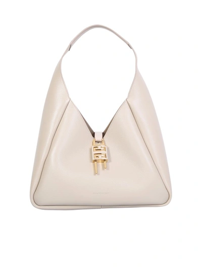 Givenchy G-hobo Leather Shoulder Bag In Neutrals