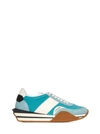 TOM FORD BLUE LACE-UP SNEAKERS