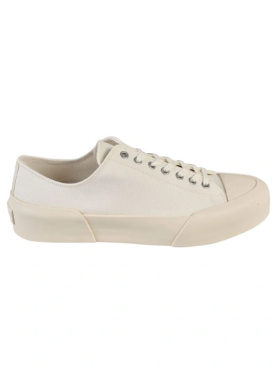 Jil Sander Porcelain Lace-up Low-top Sneakers In White