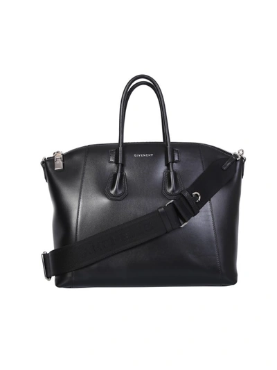 Givenchy Antigona Sport Leather Tote Bag In Black