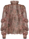Etro Top Con Rouches In Brown