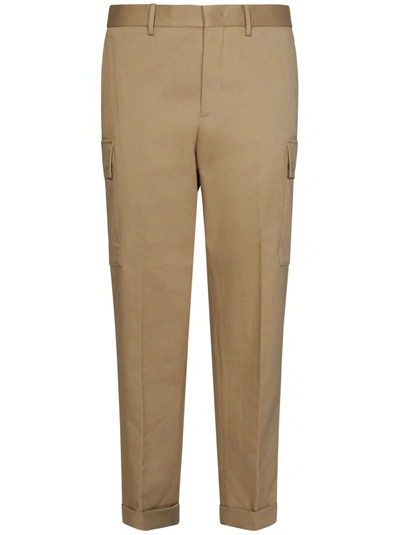 Etro Classic Trousers In Beige Stretch Cotton In Neutrals