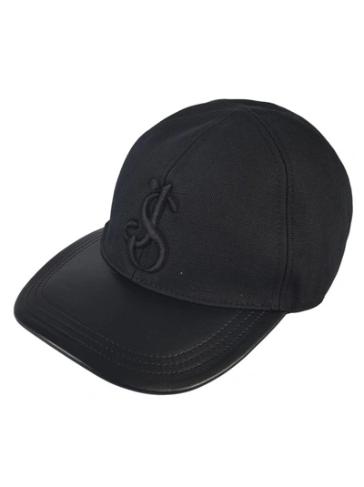 JIL SANDER BLACK BASEBALL CAP
