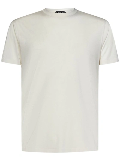 Tom Ford Crewneck T-shirt In Blanco