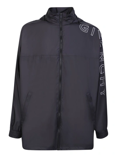 Givenchy Men's Nylon Logo Track Jacket In Black