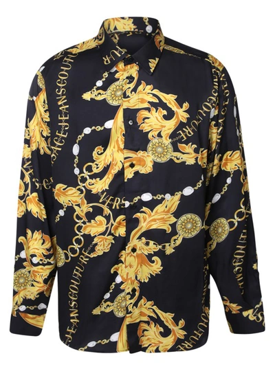 Versace Jeans Couture Chain Print Black/ Gold Shirt
