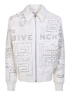 GIVENCHY QUILTED WHITE LEATHER BOMBER JACKET