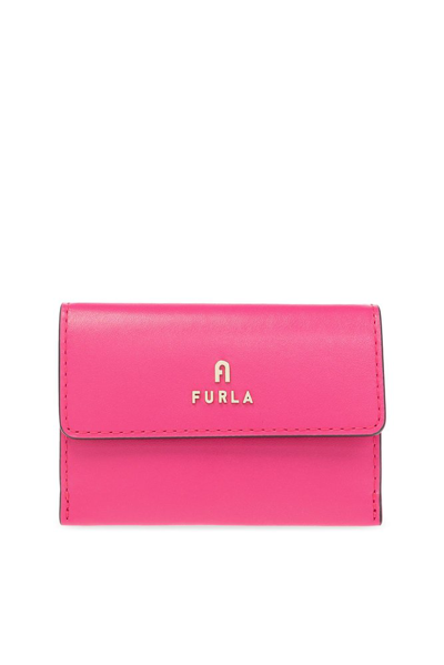 Furla Camelia Logo-lettering Leather Wallet In Pink