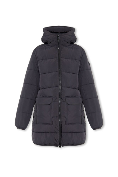 Zadig & Voltaire Hooded Padded Parka Coat In Noir