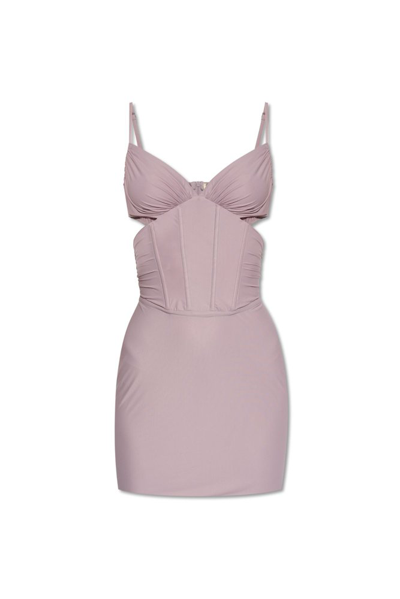 Misbhv Corset-style Cut-out Minidress In Purple